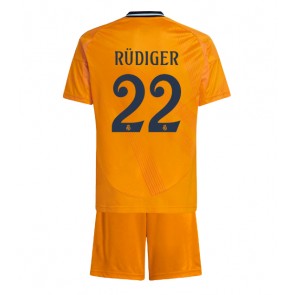 Real Madrid Antonio Rudiger #22 Dětské Venkovní dres komplet 2024-25 Krátký Rukáv (+ trenýrky)